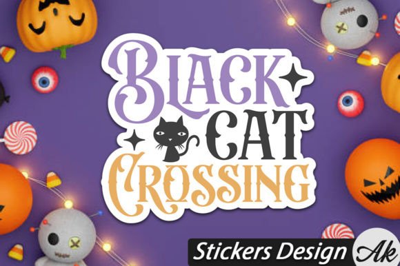 Black Cat Crossing Stickers Design Review