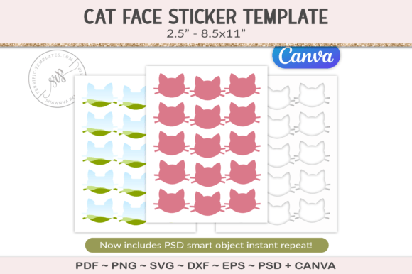 Cat Face Collage 2.5 Template Sheet Review