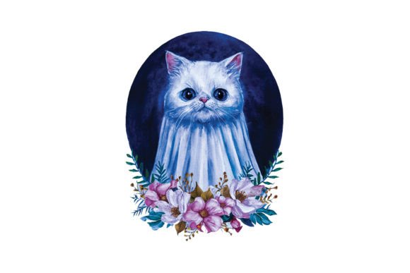 Funny Cute Cat Flower Ghost Png Review