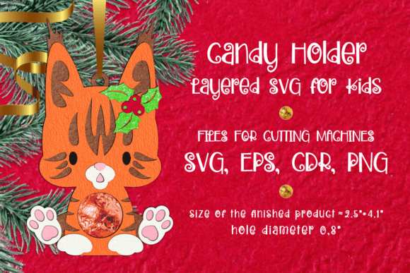 Maine Coon Cat Candy Holder Embroidery Template