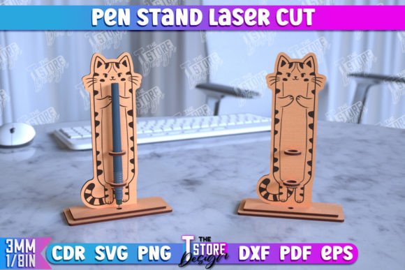 Pen Stand Cat Design Review for Embroidery