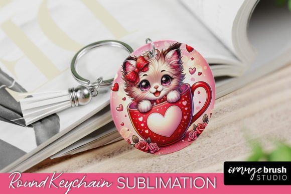Round Cat Keychain - Valentine's Day PNG Review