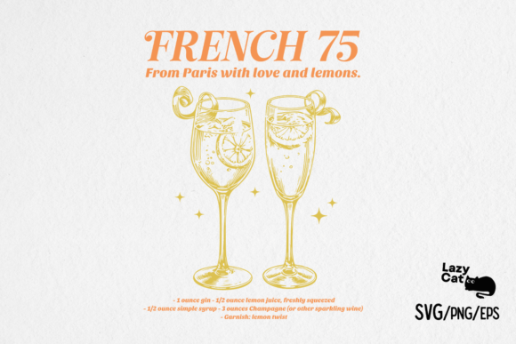 Summer French 75 Cocktail SVG PNG Review