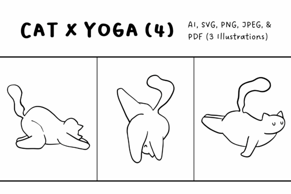 Yoga Cat Illustrations Set 4 Review