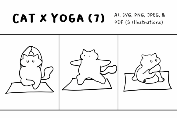 Yoga Cat Illustrations Set 7 Review