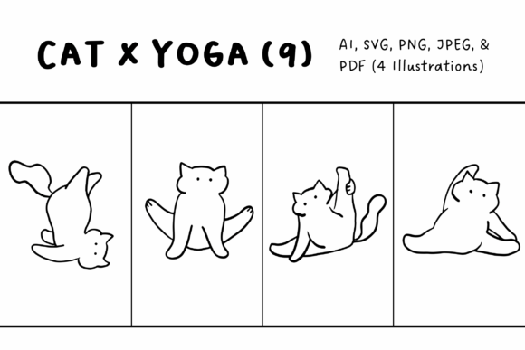 Yoga Cat Illustrations Set 9 Review
